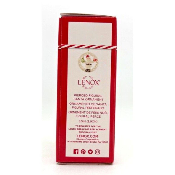 Lenox Pierced Figural Santa Christmas Ornament Bone China 24K Gold Accent 890028 - Picture 2 of 16
